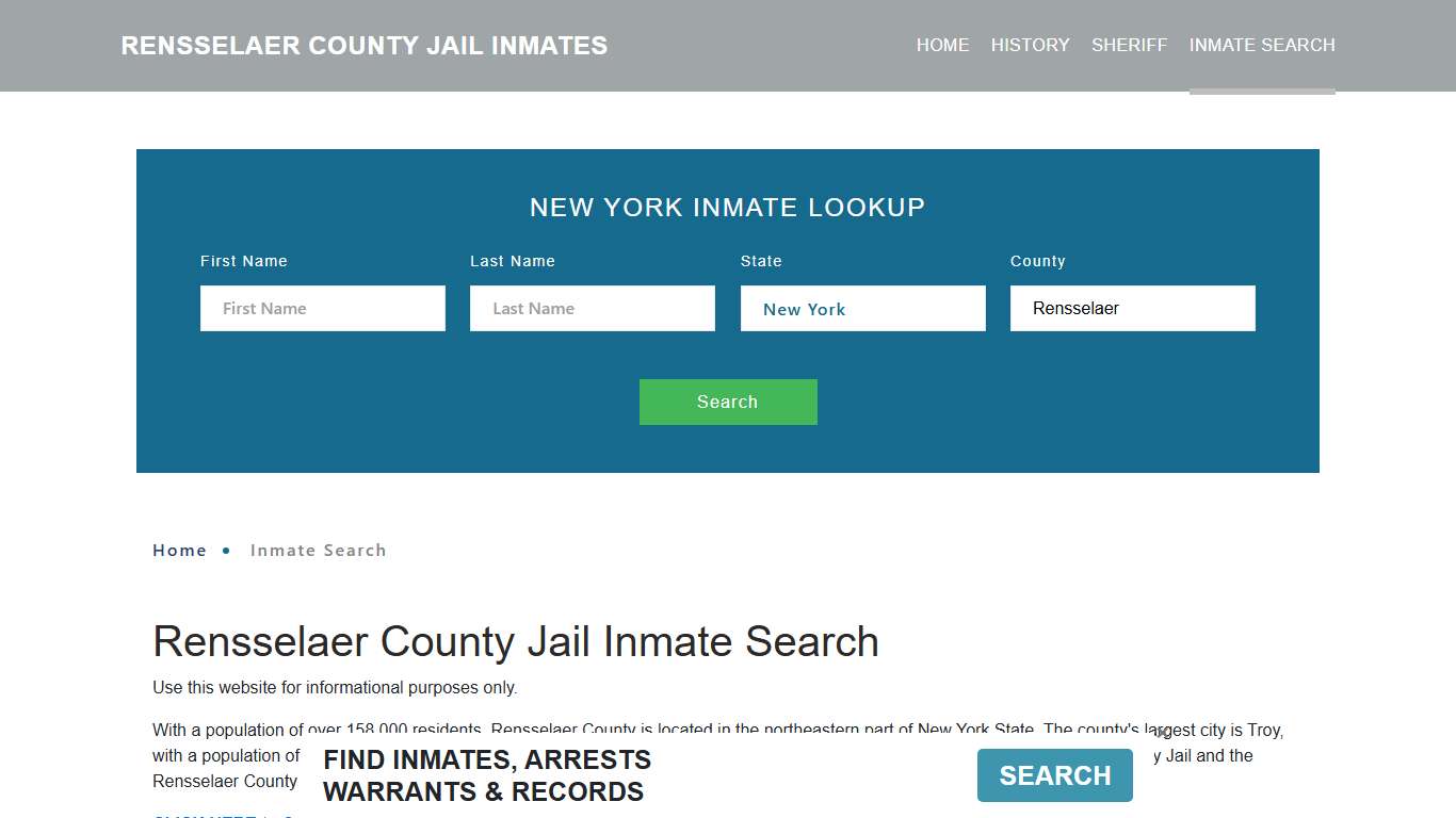 Rensselaer County, NY Detainee Lookup